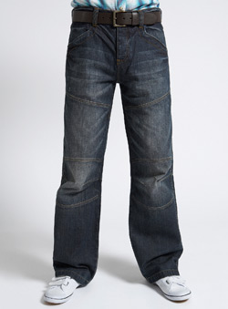 Mid Blue Panel Combat Jean