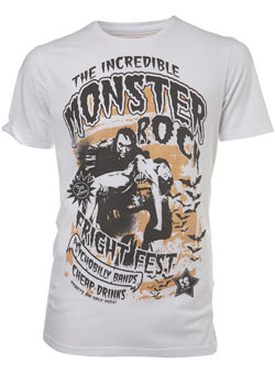 White onster RockPrinted T-Shirt