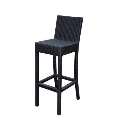 Black Wicker Large Bar Stool