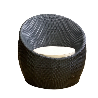 Quattro Black Wicker Swivel Chair