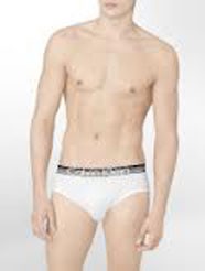 Calvin Klein Gunmetal Cotton Hip Brief White