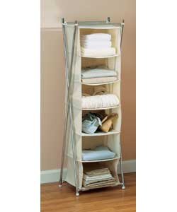 Canvas Style with Chrome X Frame 6-Shelf Sweater Unit