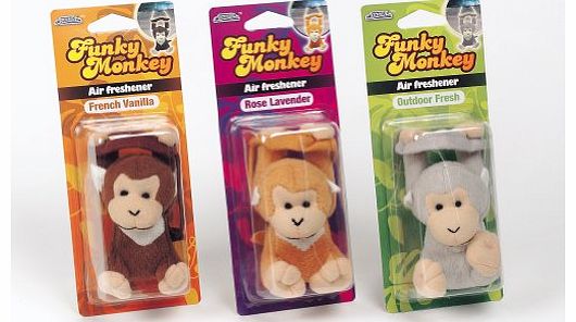 3 Car-Pride MONKEY Air Fresheners, Assorted fragrances