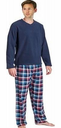 Mens Cargo Bay Fleece Top Pyjamas 31B185 Navy M