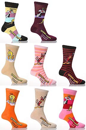 Ladies 3 Pair TM Loony Tunes Socks Assorted