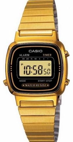 Ladies Digital Watch LA-670WGA In Black Gold