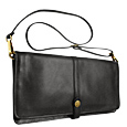 Black Leather Slim Envelope Clutch