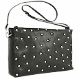 Caterina Lucchi Rhinestone Black Leather Clutch