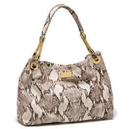 Cc Skye Black and White Python Leather Bag