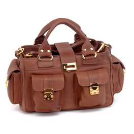 Cc Skye Caramel Leather Kenzie Satchel