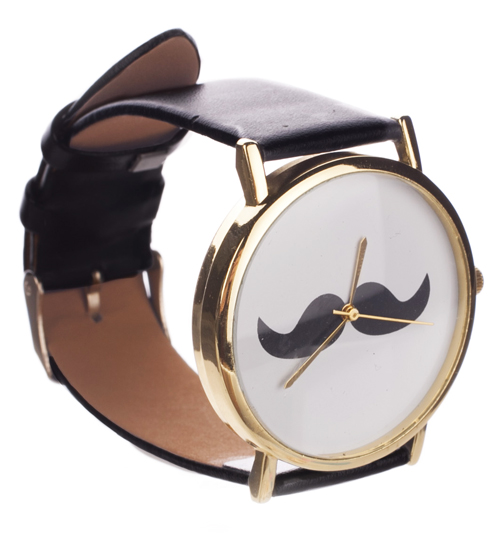 Chelsea Doll Black Strap Moustache Watch from Chelsea Doll