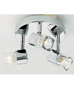 3 Light Round Spotlight with Ice Cube Glass