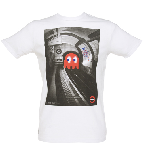 Mens White Gamer Underground Ghost Train