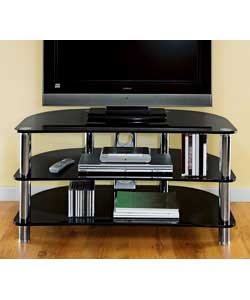 Black Glass TV Entertainment Unit