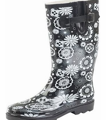 LADIES SIZE WIDE CALF DESIGNER WELLY