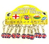 Trolley Coin Keyring 12/Pk - Union Jack