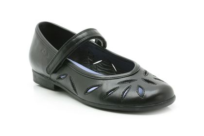 Clarks Becky Jane Jnr Black Leather