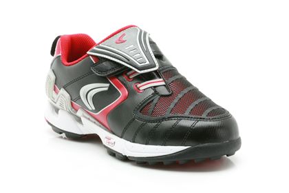 Jnr Kick Grip Black/Red Leather