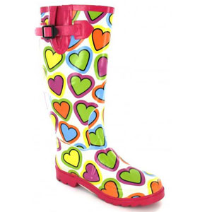 Cloggs Coloured Heart Welly - Fuchsia