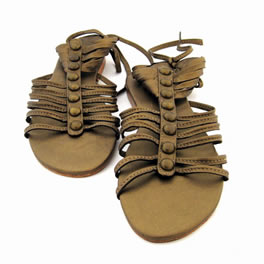 Bronze Leather Studded City Sandal