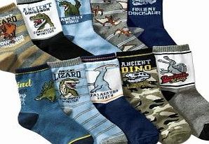 Boys Kids Children Toddlers 10 Pack Trainer Socks Dinosaurs UK Size 6-10 AGE 3 4 5