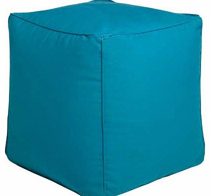 ColourMatch Small Fabric Cube Beanbag - Lagoon