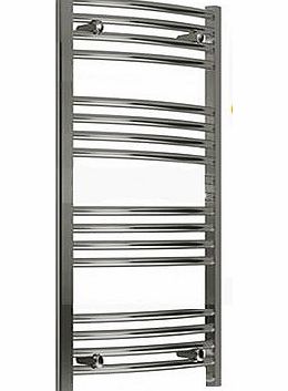 companyblue 400 x 1100 mm Heated Towel Rail Curved Chrome Bathroom Warmer Radiator Rack Central Heating