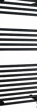 companyblue 500mm wide x 1000mm high Heated Towel Rail Straight Flat Black Bathroom Warmer Radiator Rack Central Heating