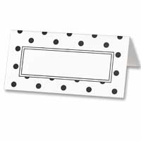 Confetti Black polka dot place card pk 10