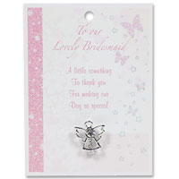 Confetti Bridesmaid angel pin