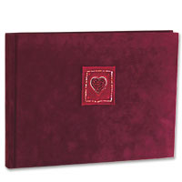 Confetti Burgundy bead heart guest book