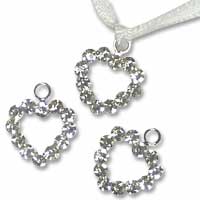 Confetti Diamante heart charm pk of 6