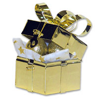 Confetti gold metal favour box