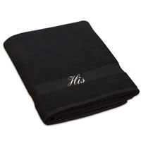 Confetti His.. Bath/beach black luxury towel