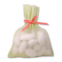 Light sage organza favour bag pk of 10