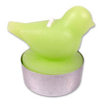 Confetti Lt sage bird t-light pk 6