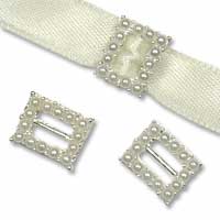 Confetti Rectangle pearl buckle pk of 10