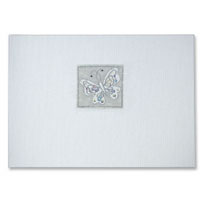 Confetti Silver Butterfly design guest book