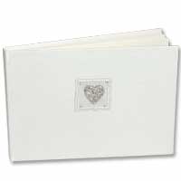 Silver sparkle heart guest book