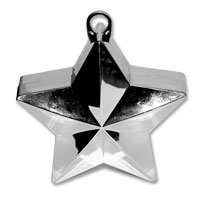 Confetti Silver star balloon weight