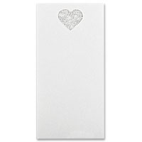 Confetti White lasercut DL grace heart insert pk of 10