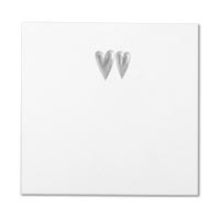 Confetti ZZ Silver hearts placecard (x10)