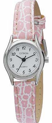 Ladies Pink Strap Watch