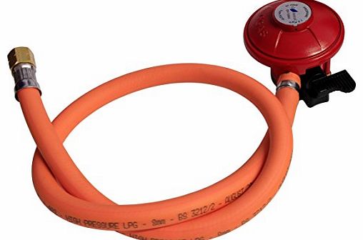 NEW PROPANE CLIP ON GAS REGULATOR HOSE & CLIP FOR BBQ 1/4``