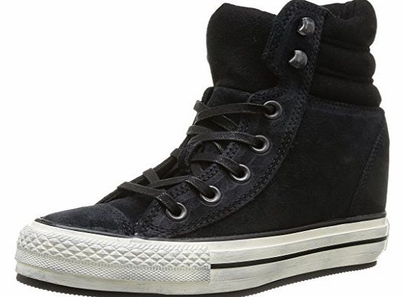 Womens Chuck Taylor All Star Femme Burnished Platform Suede HI Trainers 381910 8 Noir 7 UK, 40 EU