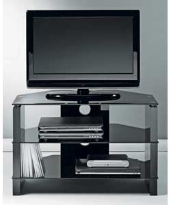 High Gloss Black Glass TV Unit