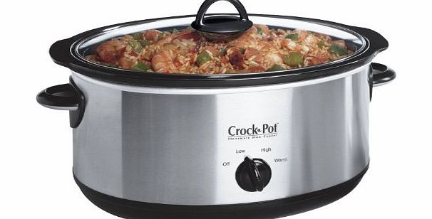 Crock-Pot Chrome Slow Cooker, 6.5 Litre, Brushed Chrome