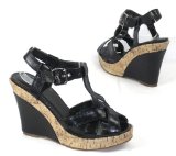 Garage Sandals - Billboard - Womens Wedge Sandal - Black Size 4 UK