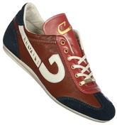 Cruyff Vanenburg Cognac Brown/Red Leather Trainers