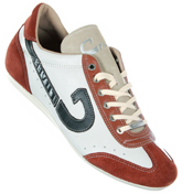 Cruyff Vanenburg White and Cognac Trainers